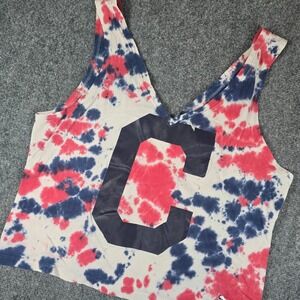 PINK Victoria's Secret Cleveland Gaurdians‎ Tie Dye Cropped Tank Top Women's M